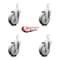 Service Caster 4 Inch Gray Polyurethane Wheel Swivel 7/8 Inch Square Stem Caster Set SCC SCC-SQ20S414-PPUB-GRY-78-4 - alternate 4